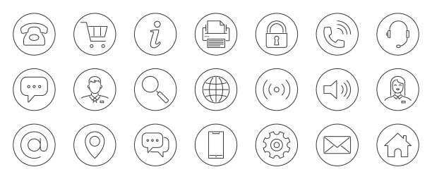 名片相关的线条图标图片下载