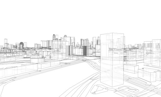 城市景观建筑和街道图片下载