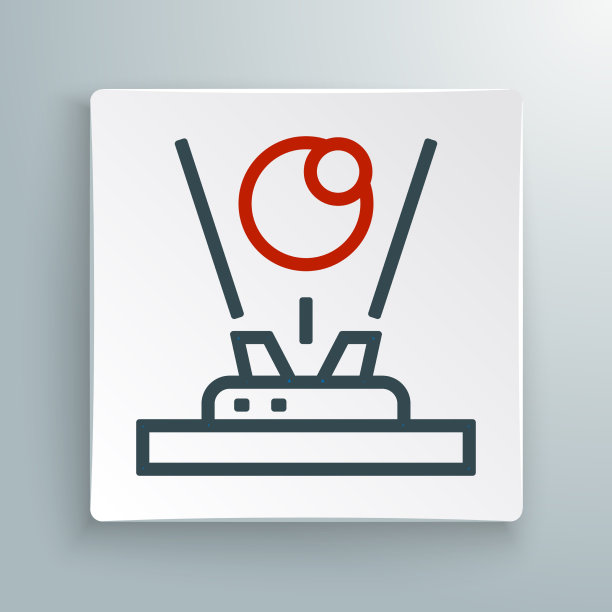 线全息图图标孤立在白色背景图片下载