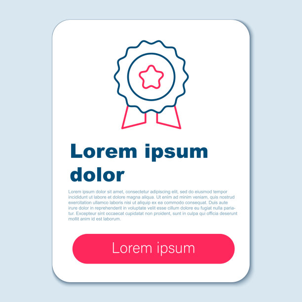 线勋章与星图标孤立在灰色图片下载