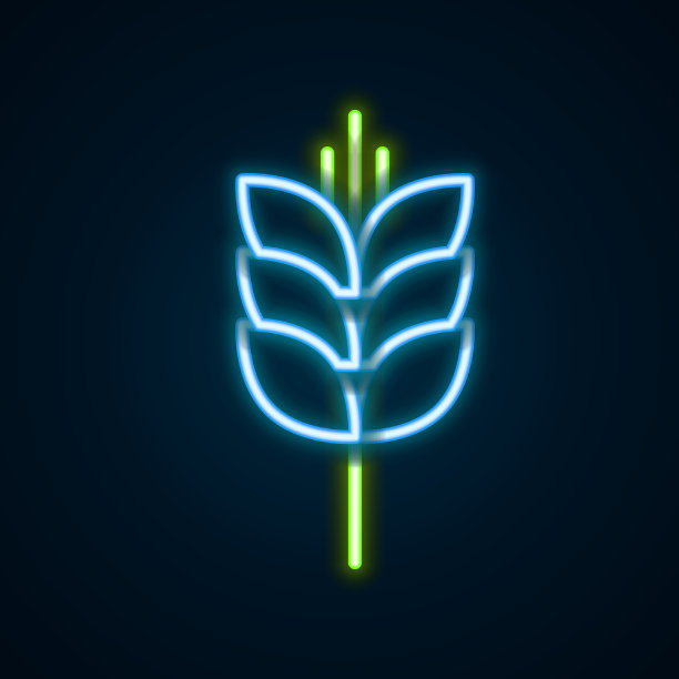 闪闪发光的霓虹灯将谷物与小麦组合在一起图片下载