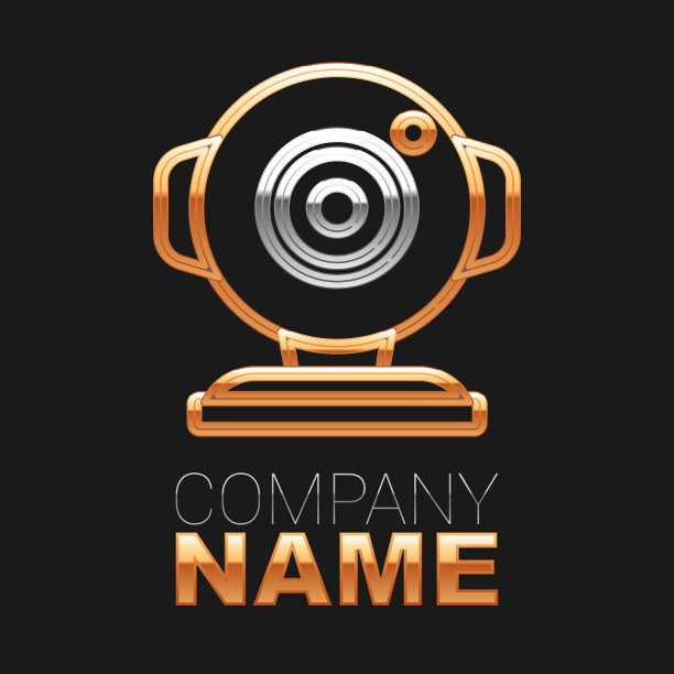 线网络相机图标孤立在黑色背景图片下载