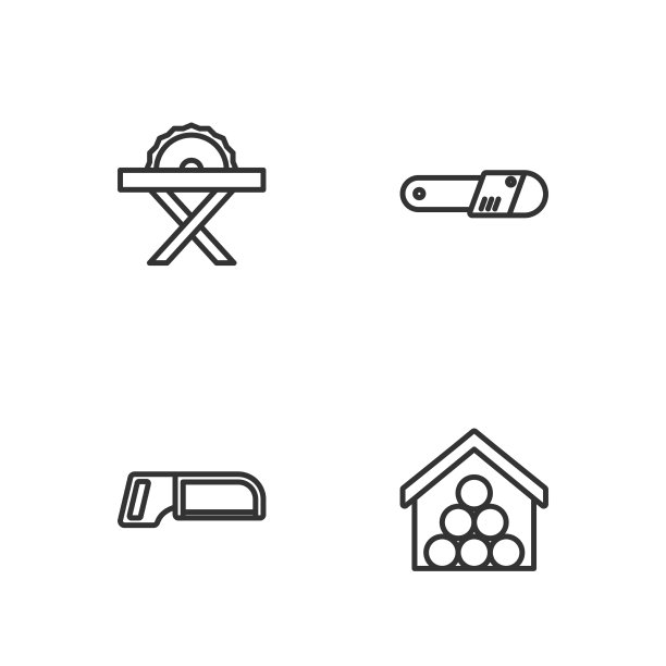 集线原木钢锯电循环图片下载