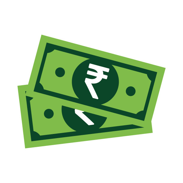 卢比扁平图标符号纸币符号孤立图片下载