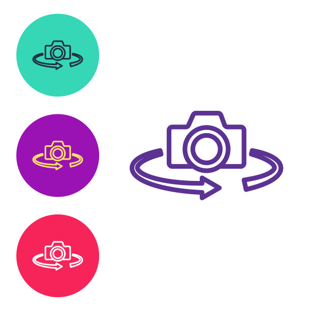 将线360度视图图标隔离在白色上图片下载