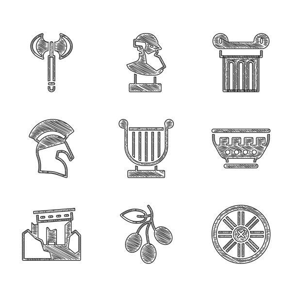 古琴弦立橄榄枝老木轮图片下载