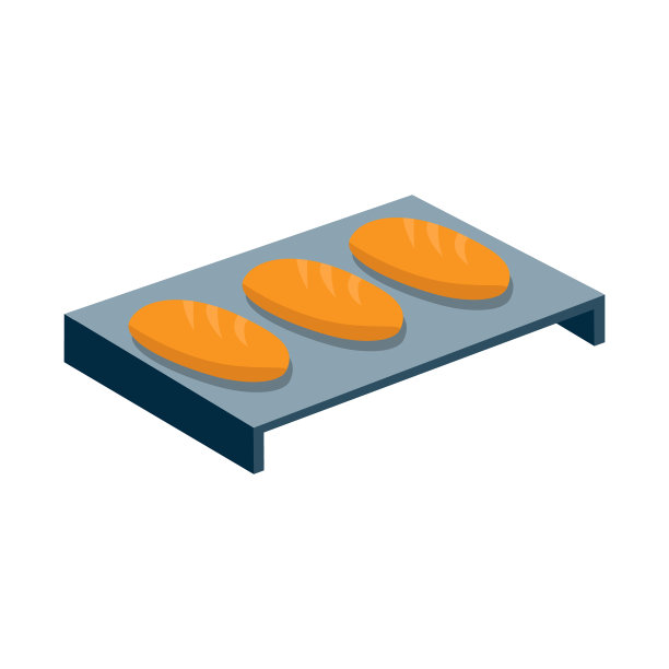 设计托盘和面包图标集合图片下载