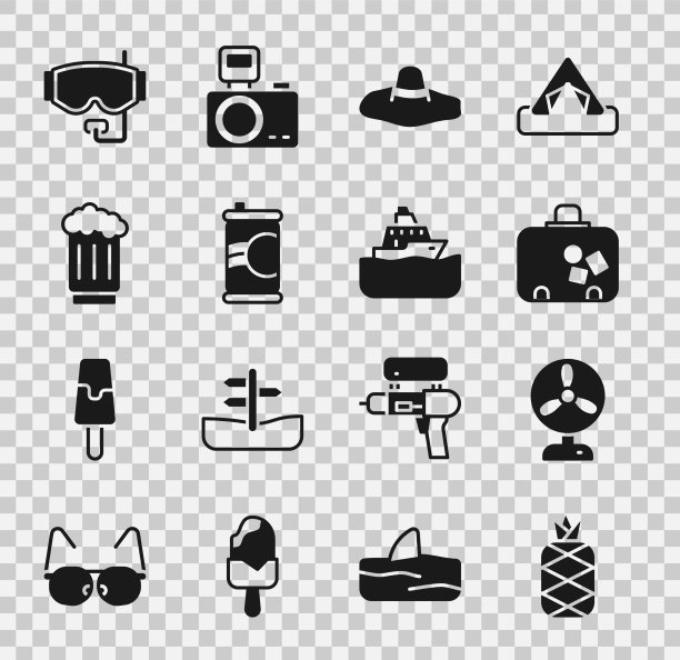 套装菠萝电风扇行李箱优雅图片下载