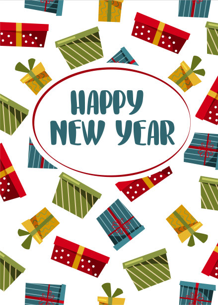 新年贺卡圣诞礼物图片下载