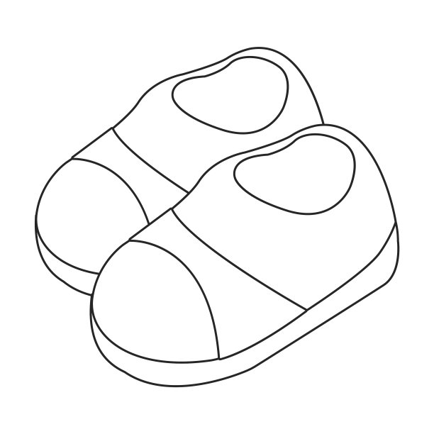 拖鞋图标轮廓图标孤立图片下载
