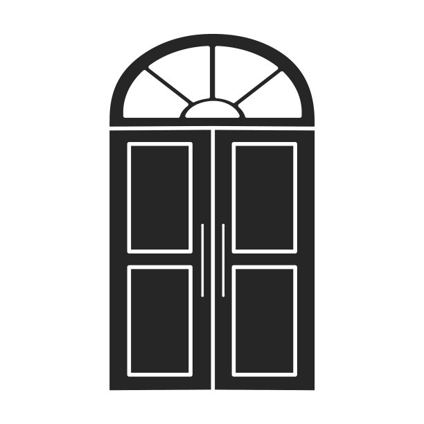 门图标黑色图标孤立图片下载