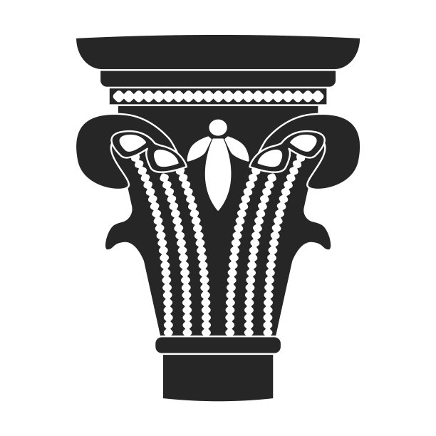 古老的柱状黑色图标图片下载