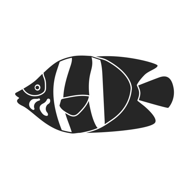 热带鱼黑色图标图片下载