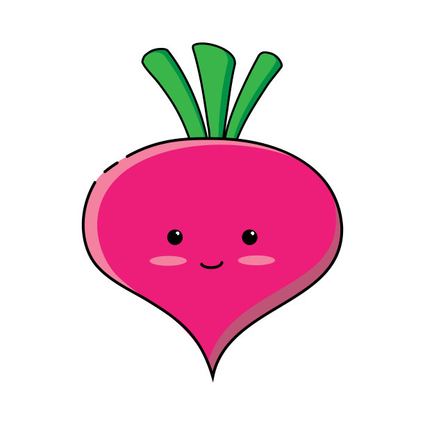 萝卜的矢量图像。幼稚可爱的萝卜。彩色矢量插图，徽章，用于产品设计，纺织品印刷，名片，标志，纹身图片下载