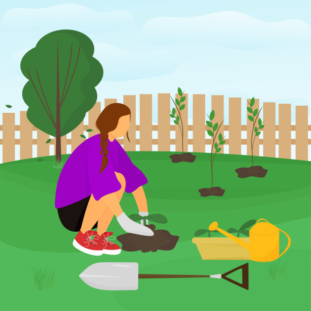 在花园里工作图片下载