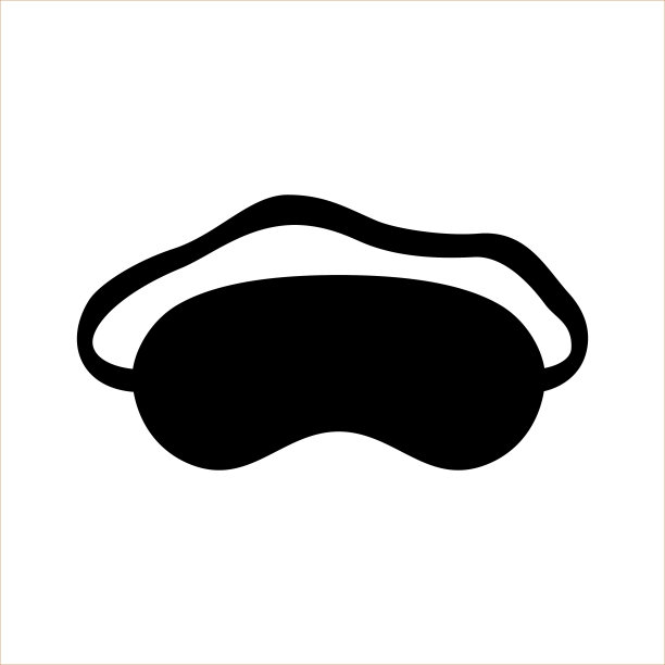 为梦想戴上黑色面具。保护眼睛休息夜间旅行，蒙住眼睛。平面向量插图。每股收益10。图片下载