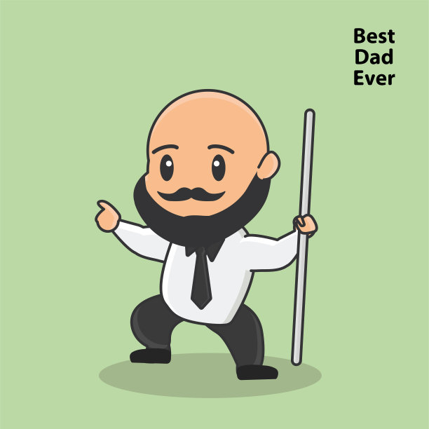 商业矢量人物爸爸父亲节卡通标志人画平艺术人贴纸标志图片下载