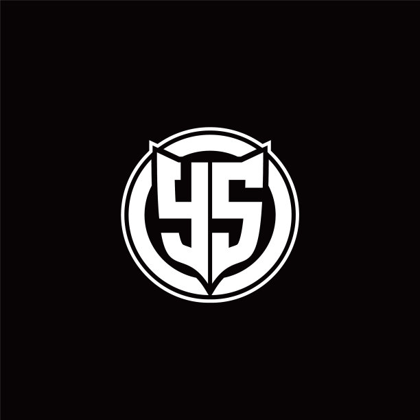 标志字母与盾和圆形形状图片下载