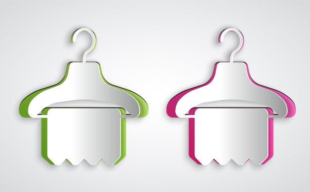 剪纸衣架衣柜图标孤立在灰色上图片下载