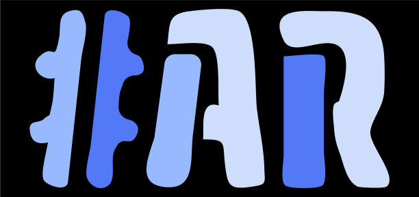 Ar标签孤立曲线涂鸦字母蓝色图片下载
