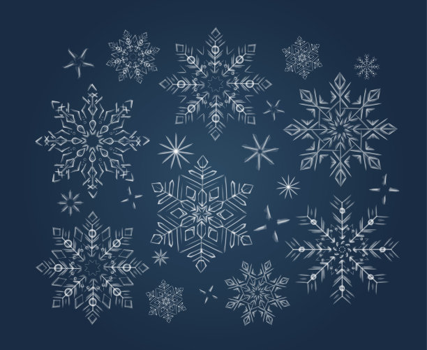 蓝色背景中的白色雪花图片下载