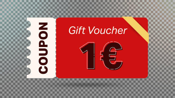 1欧元优惠券推广销售网站，互联网广告，社交媒体。大销售和超级销售优惠券代码欧元1折扣礼券优惠券矢量插图夏季报价结束周末图片下载