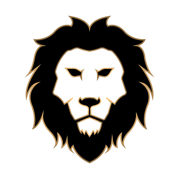 优雅的金色狮子头。矢量插图。图片下载