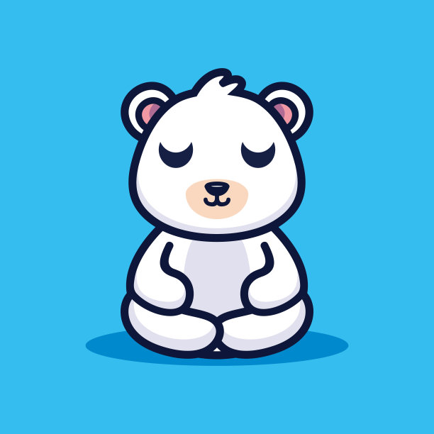 可爱的小熊做冥想溢价矢量图片下载
