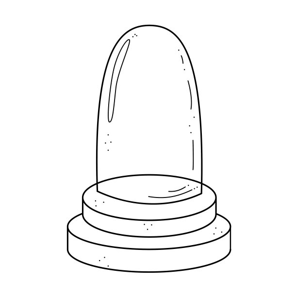 玻璃保护圆顶塑料站在素描涂鸦风格图片下载