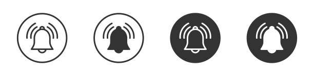 贝尔的图标集。通知的象征。告警和通知图标。平面向量插图。图片下载