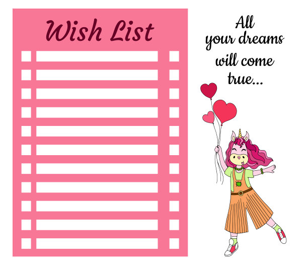 我的愿望列表页模板手绘图形矢量插图图片下载