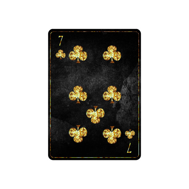 梅花七，白色背景的垃圾牌。玩扑克牌。设计元素。图片下载