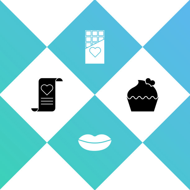 用情人节的心微笑的嘴唇套上信封图片下载