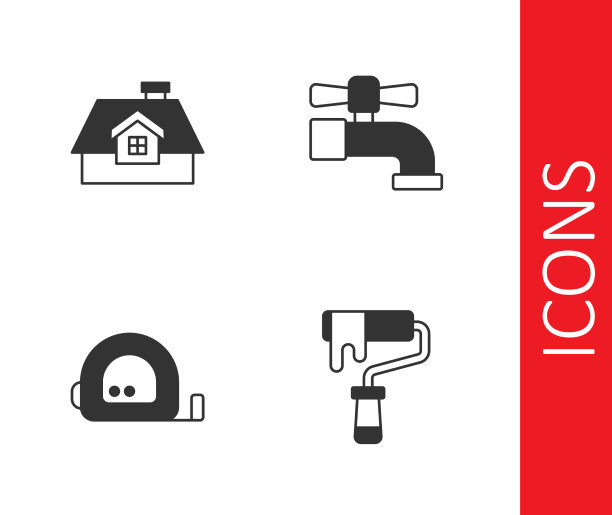 套漆辊刷房子轮盘图片下载