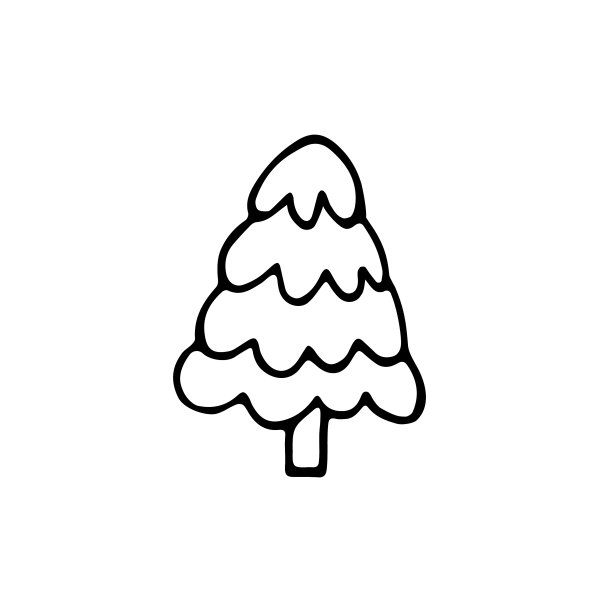 可爱的涂鸦圣诞树图片下载