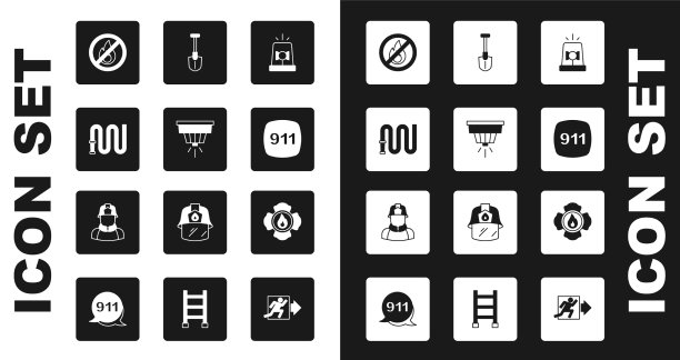 设置闪光报警器烟雾报警系统消防水龙带图片下载