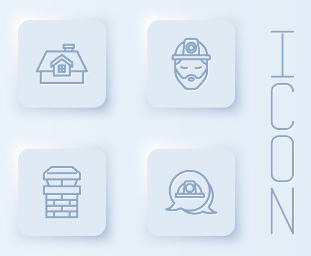 设置房屋建筑商烟囱和工人安全线图片下载