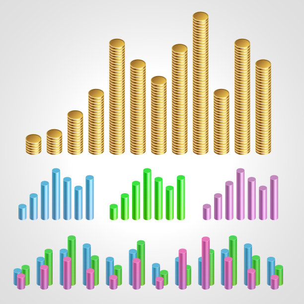 白色背景下堆叠硬币的特写镜头图片下载