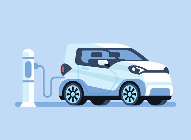 在发电站充电的电动汽车图片下载