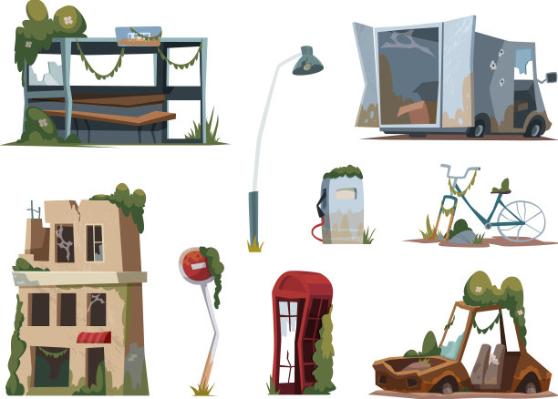 末日战争后，城市废墟具有破坏性图片下载