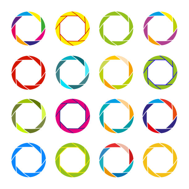 一套圆形和圆形装饰框架和图片下载