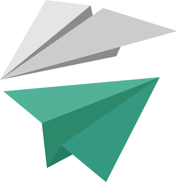 在一个白色孤立物上的两个折纸平面图片下载