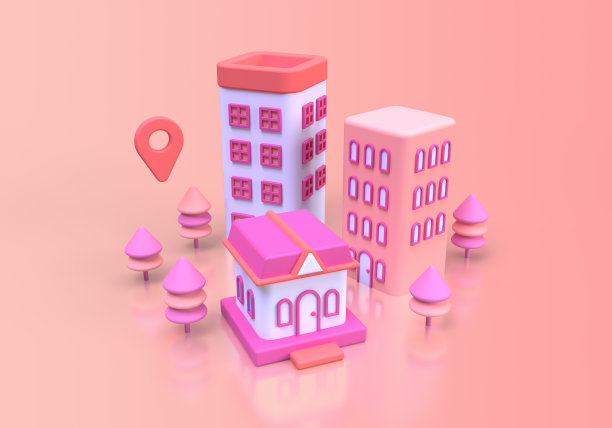 最小的房屋建设房地产概念说明登陆页面模板的背景图片下载