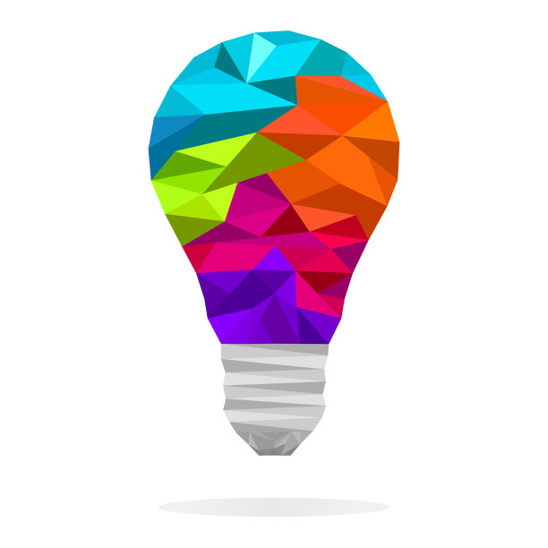 多边形创意灯泡概念图片下载