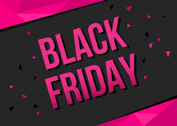 黑色星期五销售横幅模板与粉红色的文字图片下载
