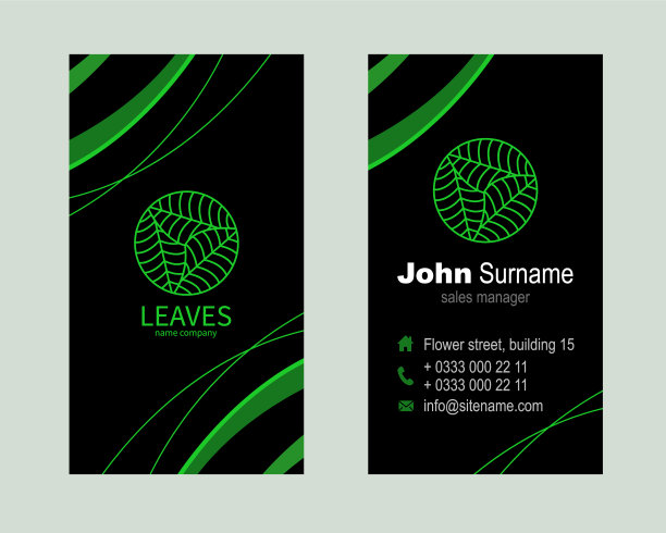 绿色抽象现代设计名片图片下载
