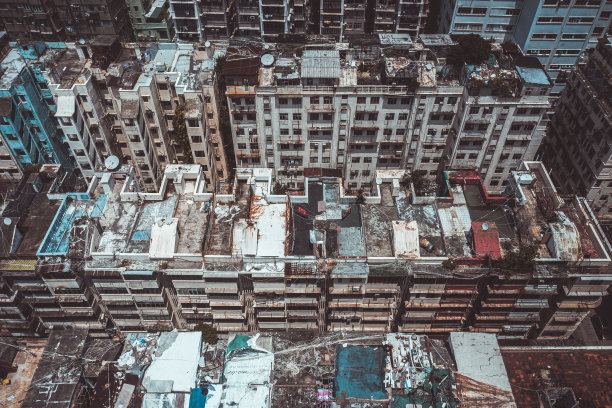 香港九龙土瓜湾拥挤的市容图片下载