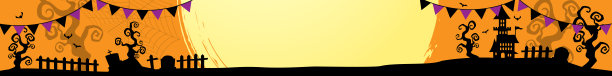 万圣节旗帜设计。图片下载