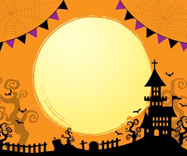 万圣节旗帜设计。图片下载