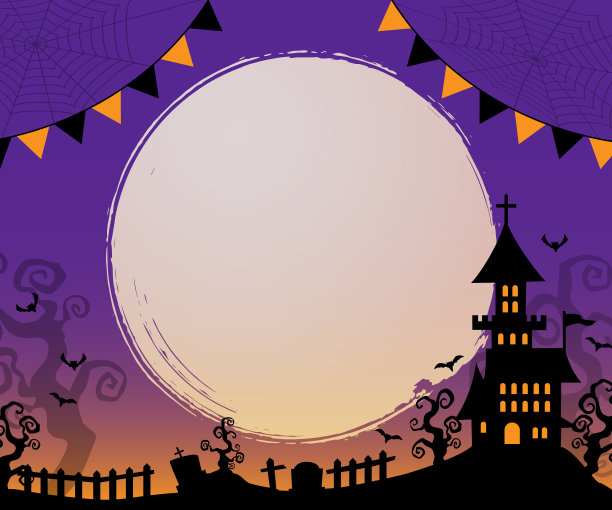 万圣节旗帜设计。图片下载